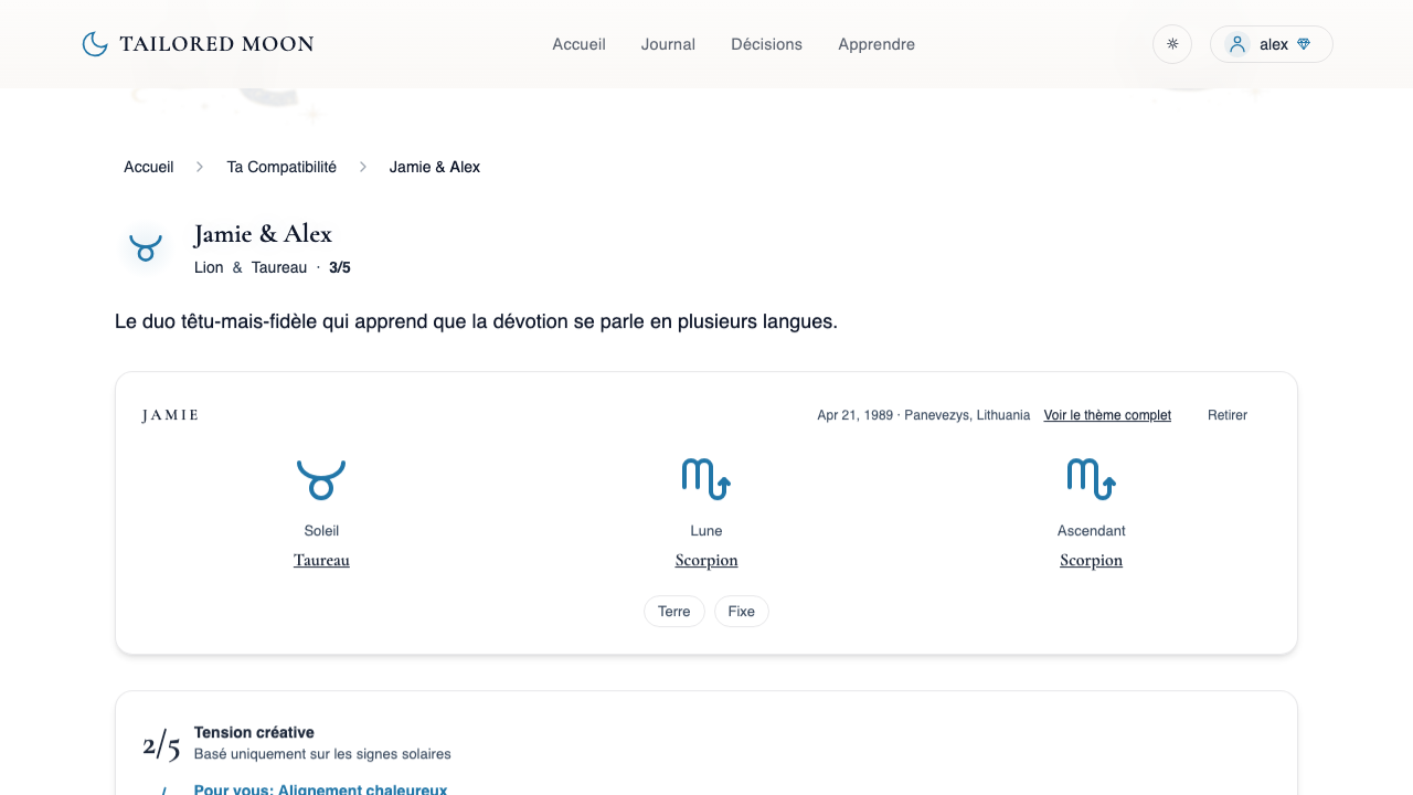 Votre page de compatibilite -- cinq dimensions, les deux themes sur une seule roue