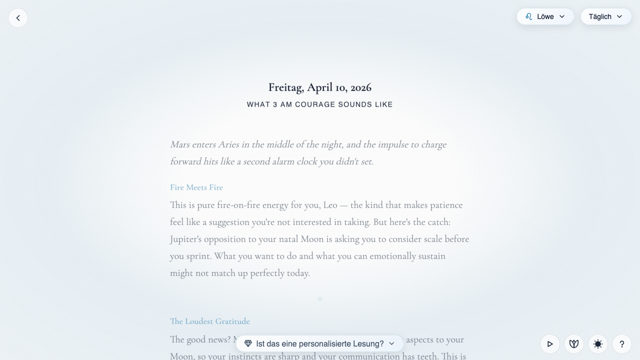 Ein taegliches Reading in der Astrologie-Stimme