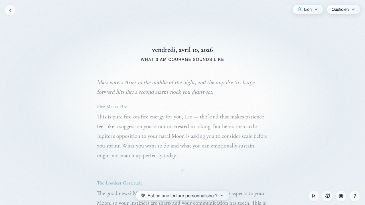 Une lecture quotidienne dans la voix astrologie