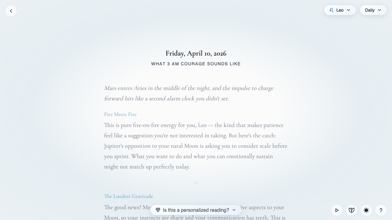 A daily reading in the astrology voice