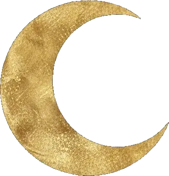 Golden crescent moon